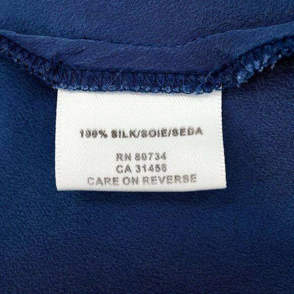 BCBG Max Azria Dress Womens 10 Pink Blue Silk Chiffon Lined Ruched Y2K Vintage - Picture 11 of 14